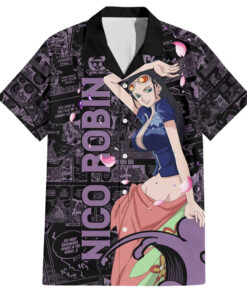 Chemise hawaïenne Nico Robin One Piece Anime Manga Mix Pattern