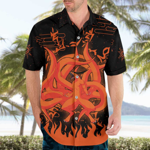 Chemise hawaïenne Kurama Bêtes à neuf queues Naruto Anime – Image 3