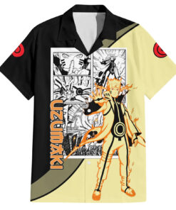 Chemise hawaïenne Naruto Uzumaki Bijuu NRT Anime Manga Mix