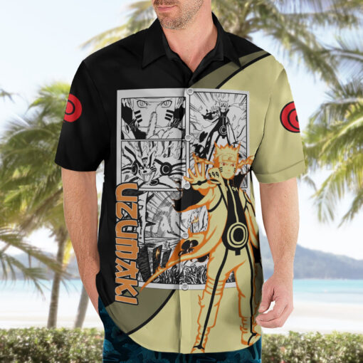Chemise hawaïenne Naruto Uzumaki Bijuu NRT Anime Manga Mix – Image 3