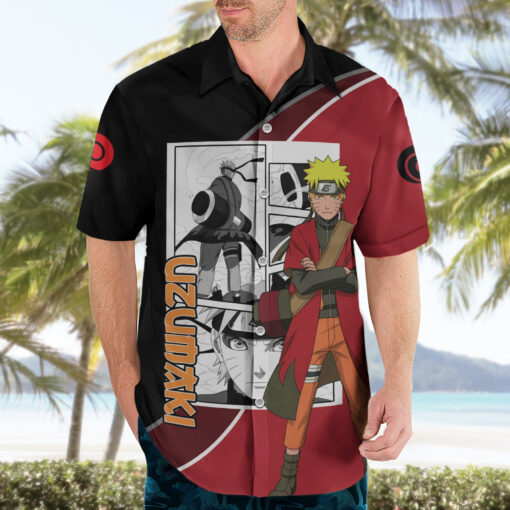 Chemise hawaïenne Naruto Uzumaki Sage NRT Manga Mix – Image 3