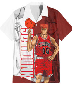 Chemise hawaïenne Numéro 10 de Sohoku Slam Dunk Anime Manga Mix