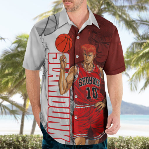 Chemise hawaïenne Numéro 10 de Sohoku Slam Dunk Anime Manga Mix – Image 3