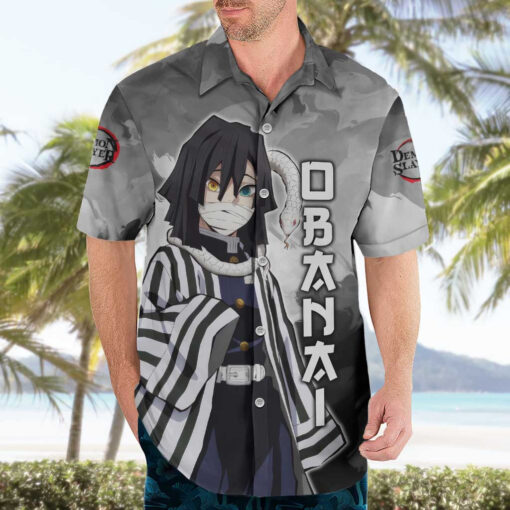 Chemise hawaïenne Obanai Iguro Demon Slayer Anime – Image 3