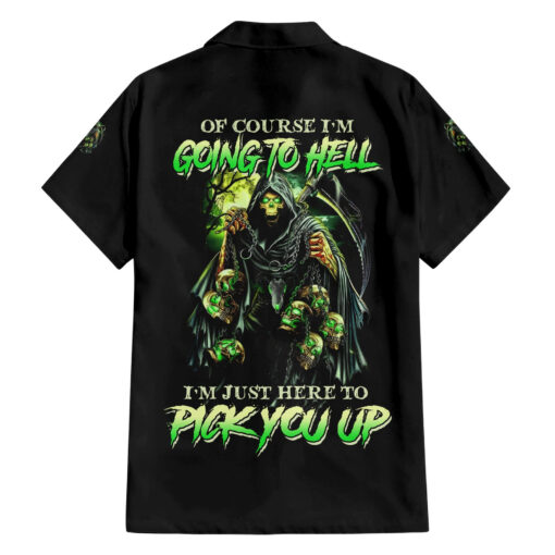 Chemise hawaïenne Bien sûr que je vais en enfer Crâne – Image 2