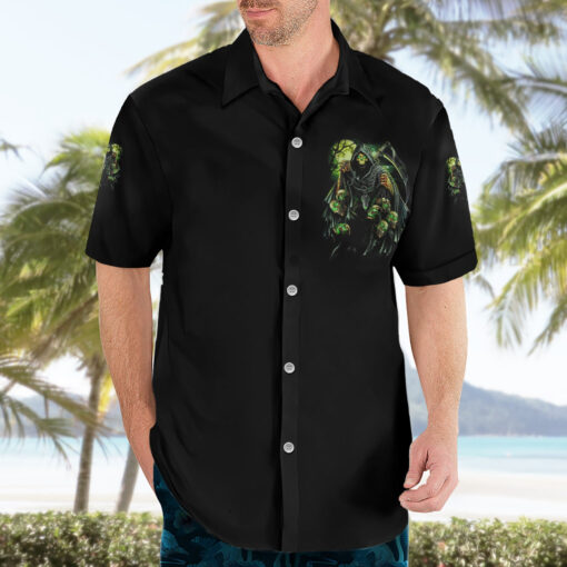 Chemise hawaïenne Bien sûr que je vais en enfer Crâne – Image 3