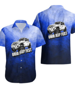 Chemise hawaïenne Ohio Jeep Fest style bleu