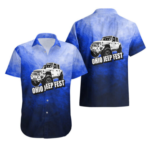 Chemise hawaïenne Ohio Jeep Fest style bleu