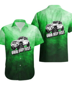 Chemise hawaïenne Ohio Jeep Fest style vert