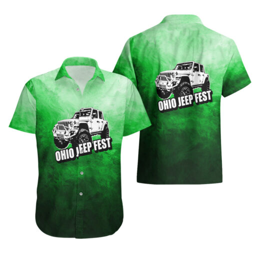 Chemise hawaïenne Ohio Jeep Fest style vert
