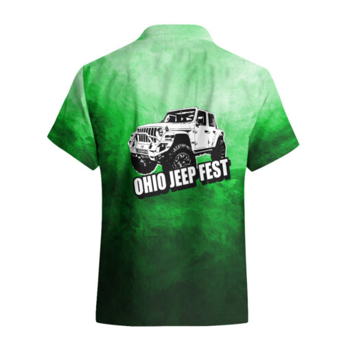 Chemise hawaïenne Ohio Jeep Fest style vert – Image 3