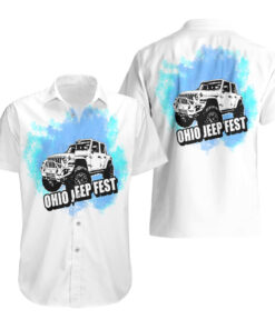 Chemise hawaïenne Ohio Jeep Fest style vibes bleu
