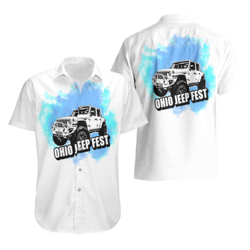 Chemise hawaïenne Ohio Jeep Fest style vibes bleu