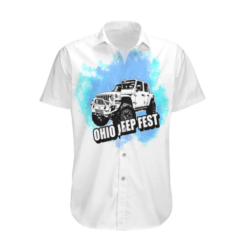 Chemise hawaïenne Ohio Jeep Fest style vibes bleu – Image 2