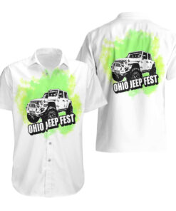 Chemise hawaïenne Ohio Jeep Fest style vibes vert