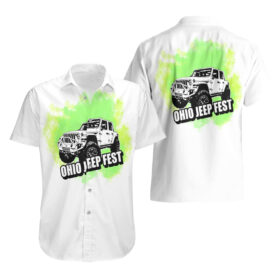 Chemise hawaïenne Ohio Jeep Fest style vibes vert