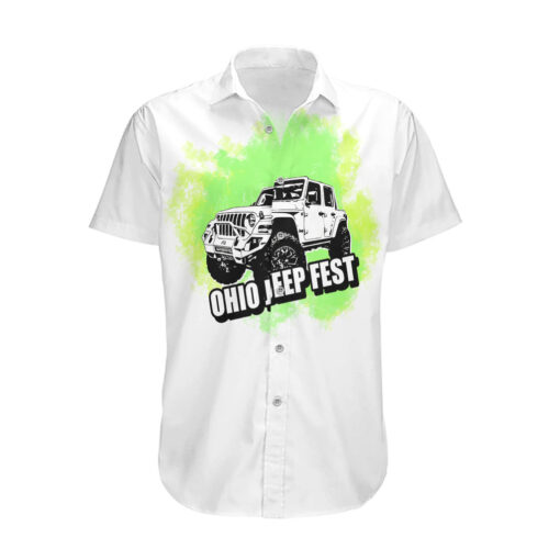 Chemise hawaïenne Ohio Jeep Fest style vibes vert – Image 2