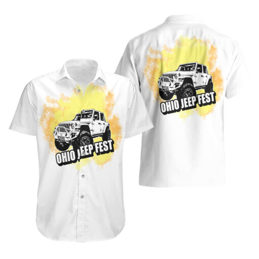 Chemise hawaïenne Ohio Jeep Fest style vibes jaune