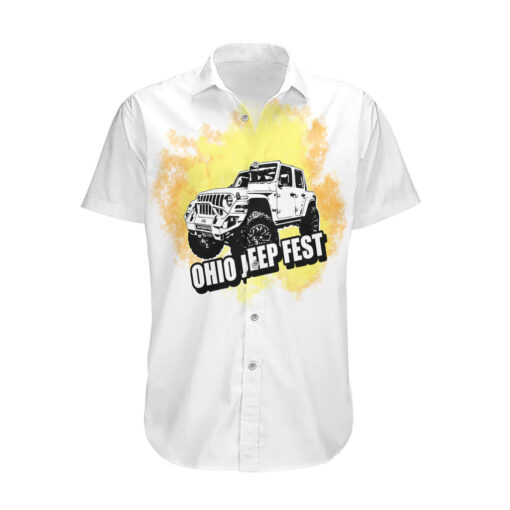 Chemise hawaïenne Ohio Jeep Fest style vibes jaune – Image 2
