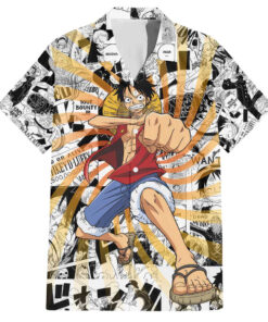 Chemise hawaïenne One Piece force flamboyante Luffy Anime Manga Mix