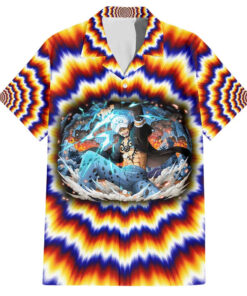 Chemise hawaïenne One Piece explosion fractale Trafalgar Law