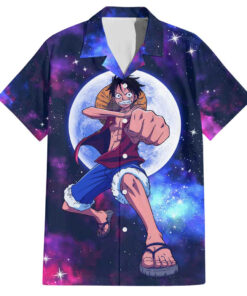 Chemise hawaïenne One Piece anneau lunaire Luffy Anime