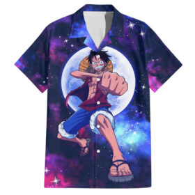 Chemise hawaïenne One Piece anneau lunaire Luffy Anime