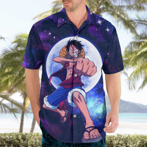Chemise hawaïenne One Piece anneau lunaire Luffy Anime – Image 3