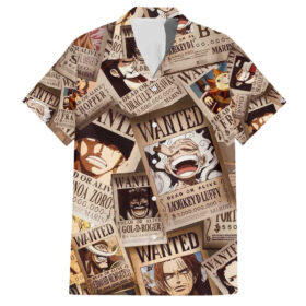 Chemise hawaïenne One Piece avis de recherche Anime