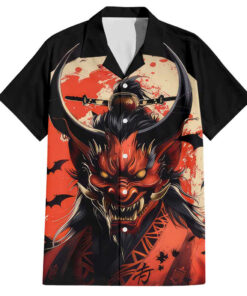 Chemise hawaïenne Oni démon art japonais