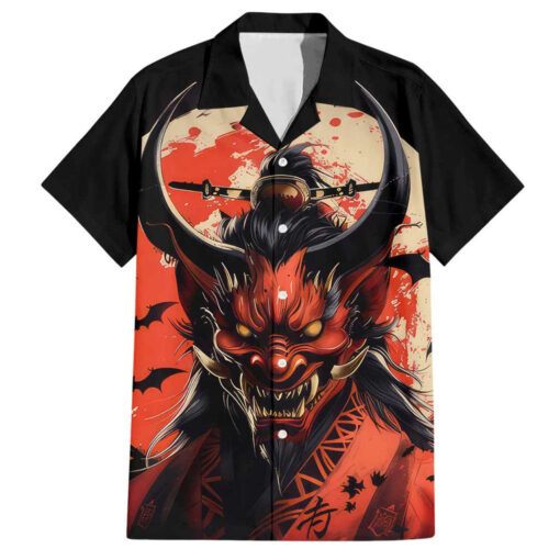 Chemise hawaïenne Oni démon art japonais