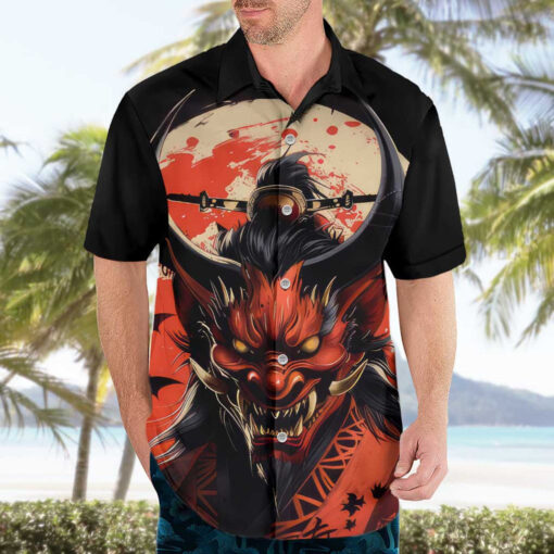 Chemise hawaïenne Oni démon art japonais – Image 3