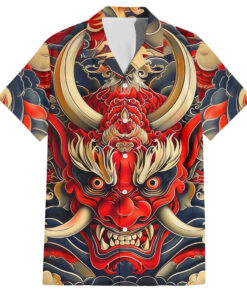 Chemise hawaïenne Oni art japonais