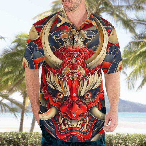 Chemise hawaïenne Oni art japonais – Image 3
