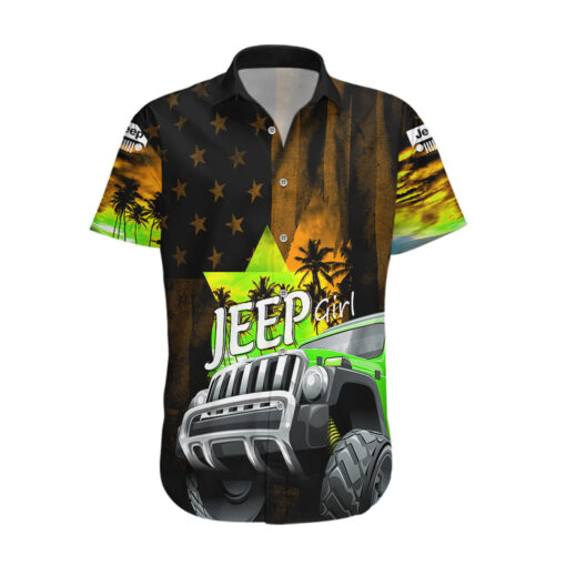 Chemise hawaïenne Jeep orange tu peux aller vite, moi je vais partout