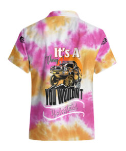 Chemise hawaïenne Jeep orange tie-dye c’est un truc que tu comprendrais pas