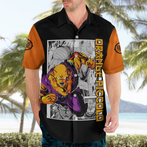 Chemise hawaïenne Orange Piccolo Dragon Ball Anime Manga Mix – Image 3