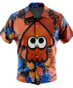 Chemise hawaïenne Calmar Orange Aloha Splatoon