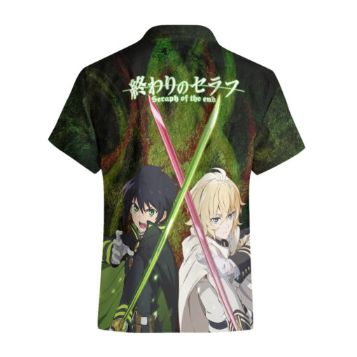 Chemise hawaïenne Owari no Seraph Anime épées croisées – Image 2