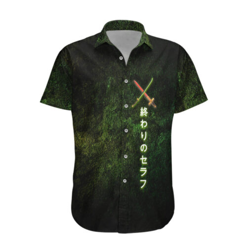 Chemise hawaïenne Owari no Seraph Anime épées croisées – Image 3