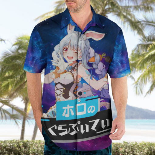Chemise hawaïenne Pekora Usada Holo Live Galaxie – Image 3
