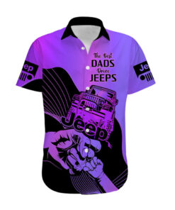 Chemise hawaïenne Jeep papa violet personnalisé fête des pères
