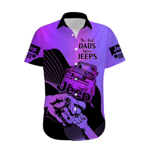 Chemise hawaïenne Jeep papa violet personnalisé fête des pères