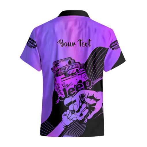Chemise hawaïenne Jeep papa violet personnalisé fête des pères – Image 2