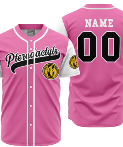 Maillot de baseball Ptérodactyles Rose Power Rangers