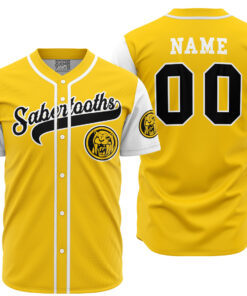 Maillot de baseball Tigres à Dents de Sabre Jaune Power Rangers