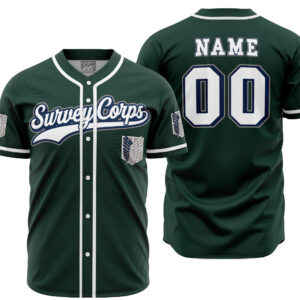 Maillot de baseball Bataillon d'Exploration L'Attaque des Titans