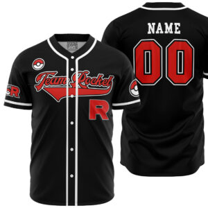 Maillot de baseball Sbires de la Team Rocket Noir Pokémon