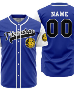Maillot de baseball Tricératops Bleu Power Rangers