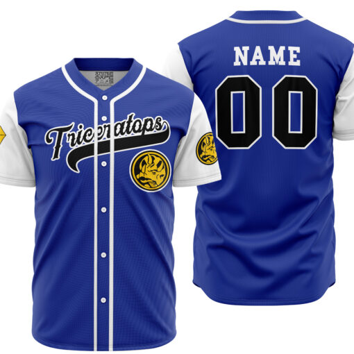 Maillot de baseball Tricératops Bleu Power Rangers